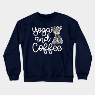 Yoga and Coffee Goat Yoga Fitness Funny Crewneck Sweatshirt